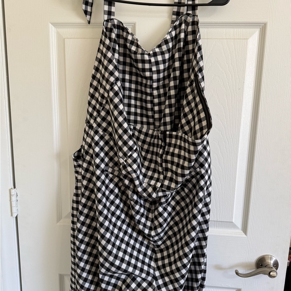 Unique Vintage Black and White Gingham Jumpsuit - Picture 2 of 3
